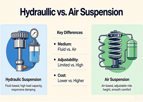 Suspensión hidráulica vs. suspensión neumática: ¿Cuál ofrece una conducción más suave?