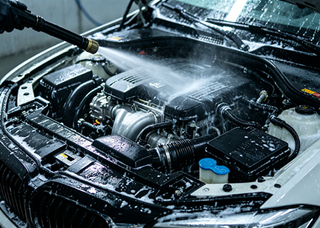 Can the engine compartment be flushed with water? Seeing is believing.