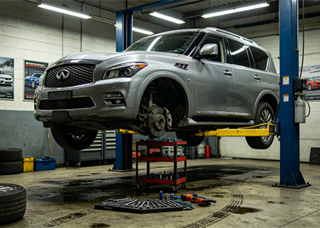 Infiniti QX80 Inspección y reparación. ¿Cuál es el estado del chasis?